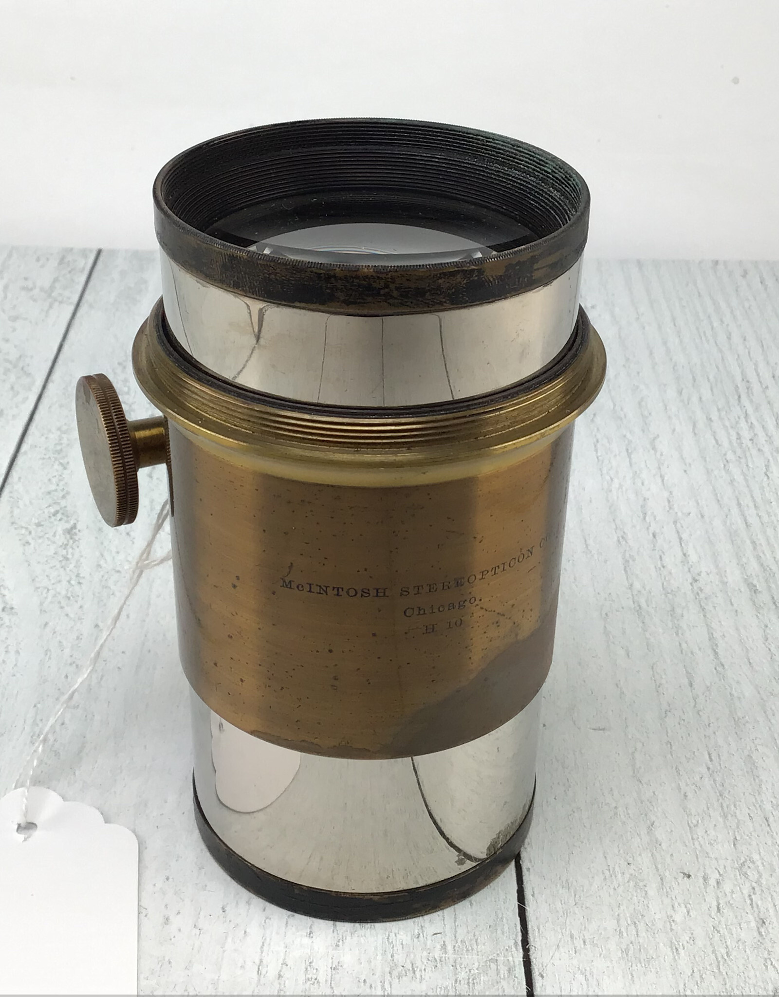 Barwell McAlister McIntosh Stereopticon h10 Brass Magic Lantern Lens Used Fair