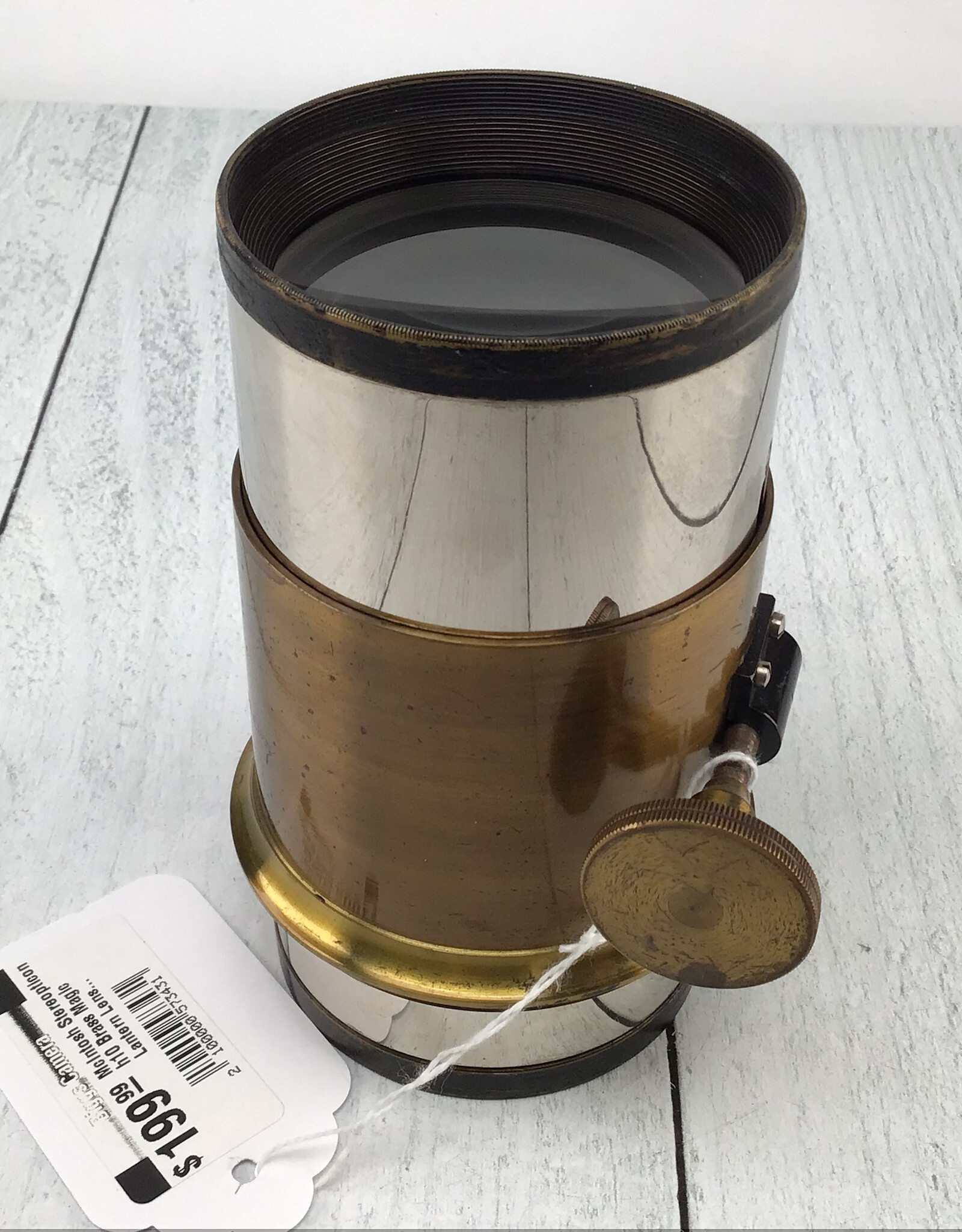 Barwell McAlister McIntosh Stereopticon h10 Brass Magic Lantern Lens Used Fair
