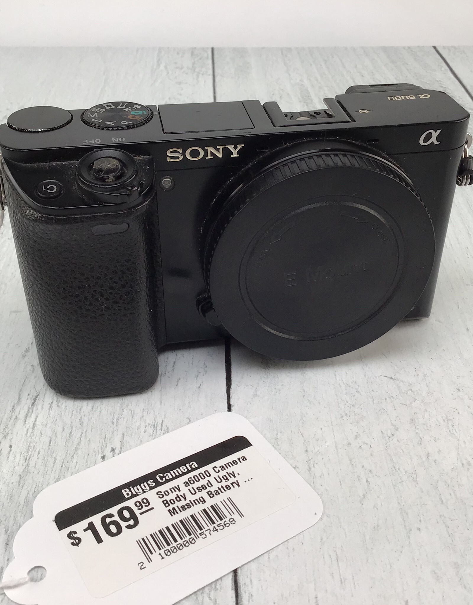 SONY Sony a6000 Camera Body Missing Battery Door Used UG