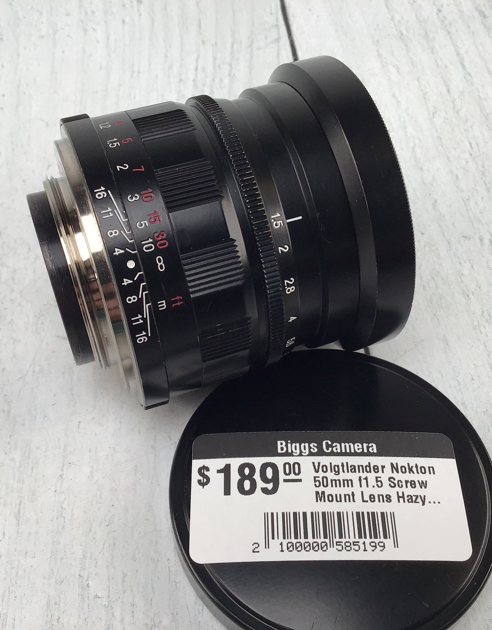 Voigtlander Voigtlander Nokton 50mm f1.5 Screw Mount Lens Hazy Used UG