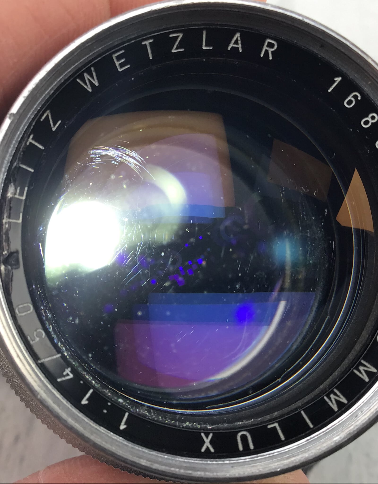 Leica Leica Summilux M 50mm f1.4 Lens Cleaning Marks on Elements Used BGN