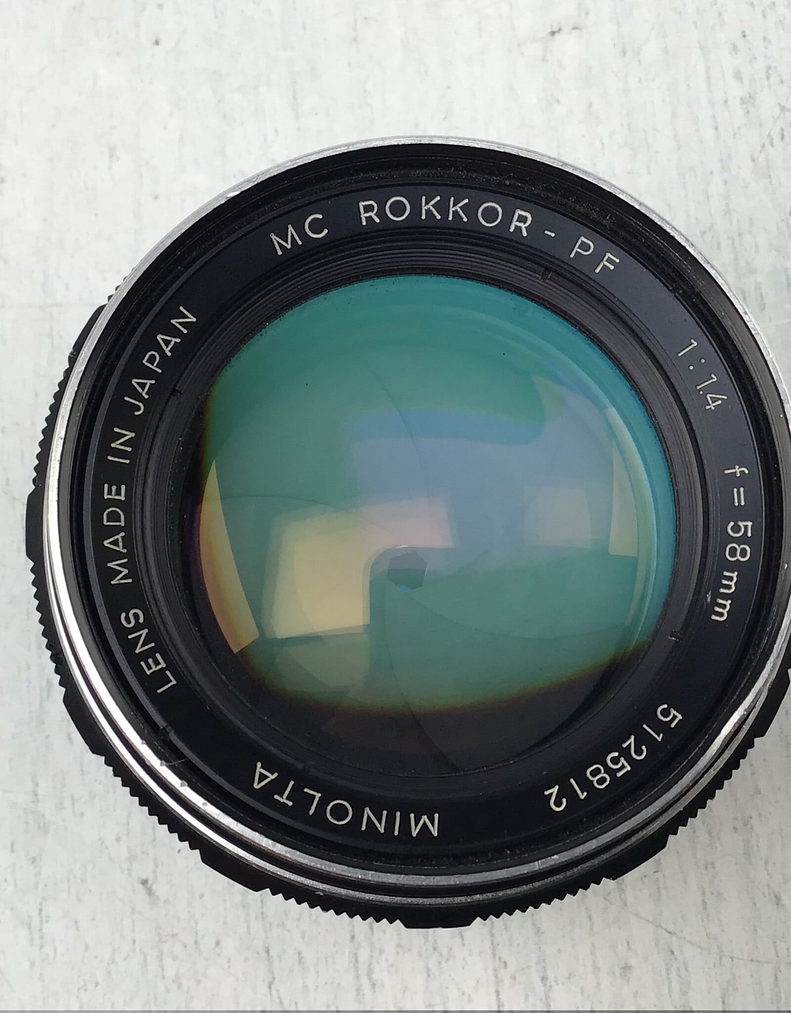 Minolta Minolta MC Rokkor PF 58mm f1.4 Lens used Good