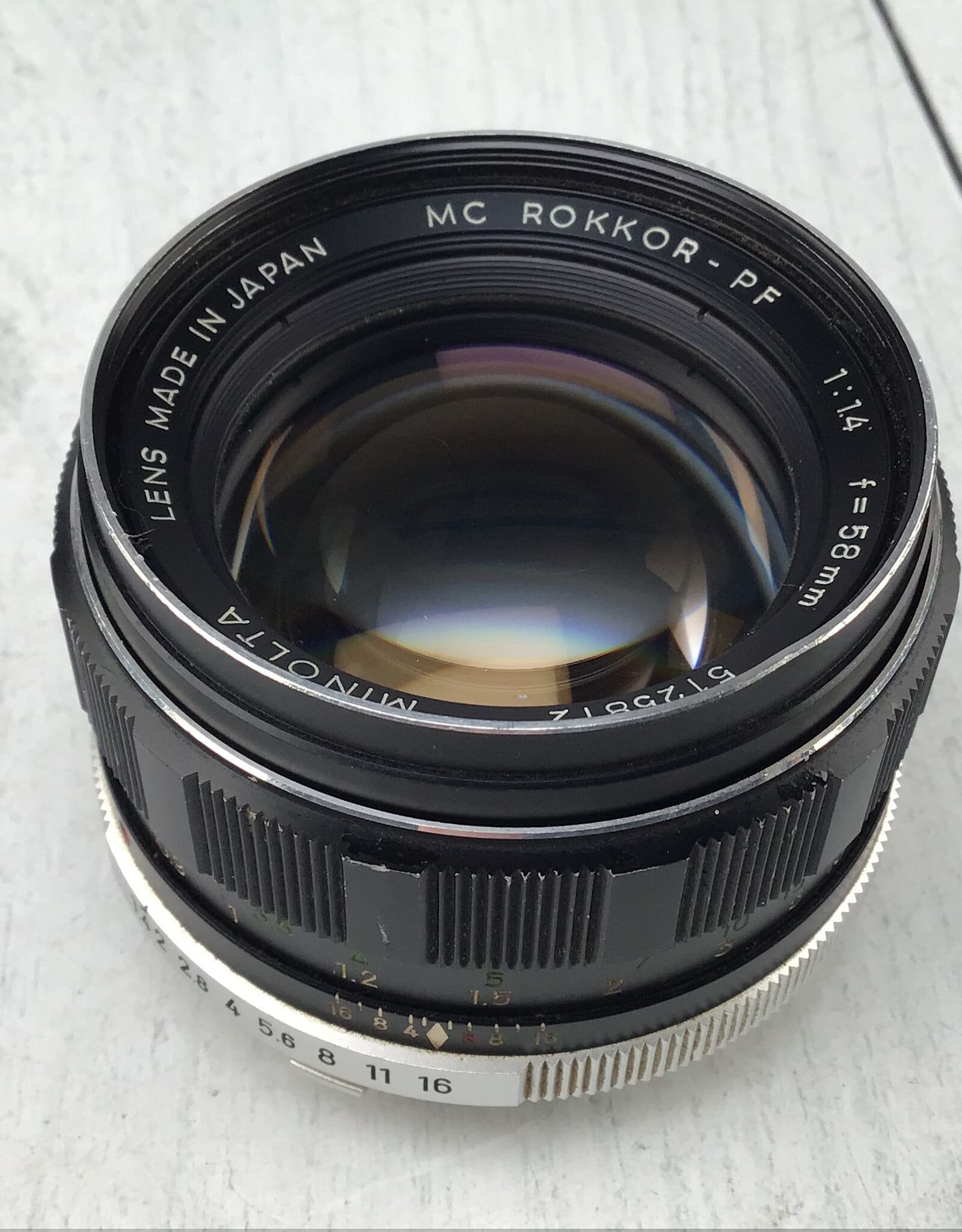 Minolta Minolta MC Rokkor PF 58mm f1.4 Lens used Good