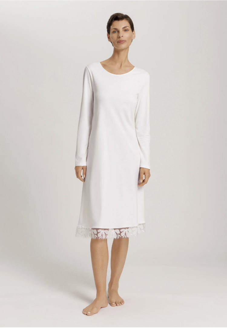 Hanro Kalea Floral Tulle Cotton Nightgown