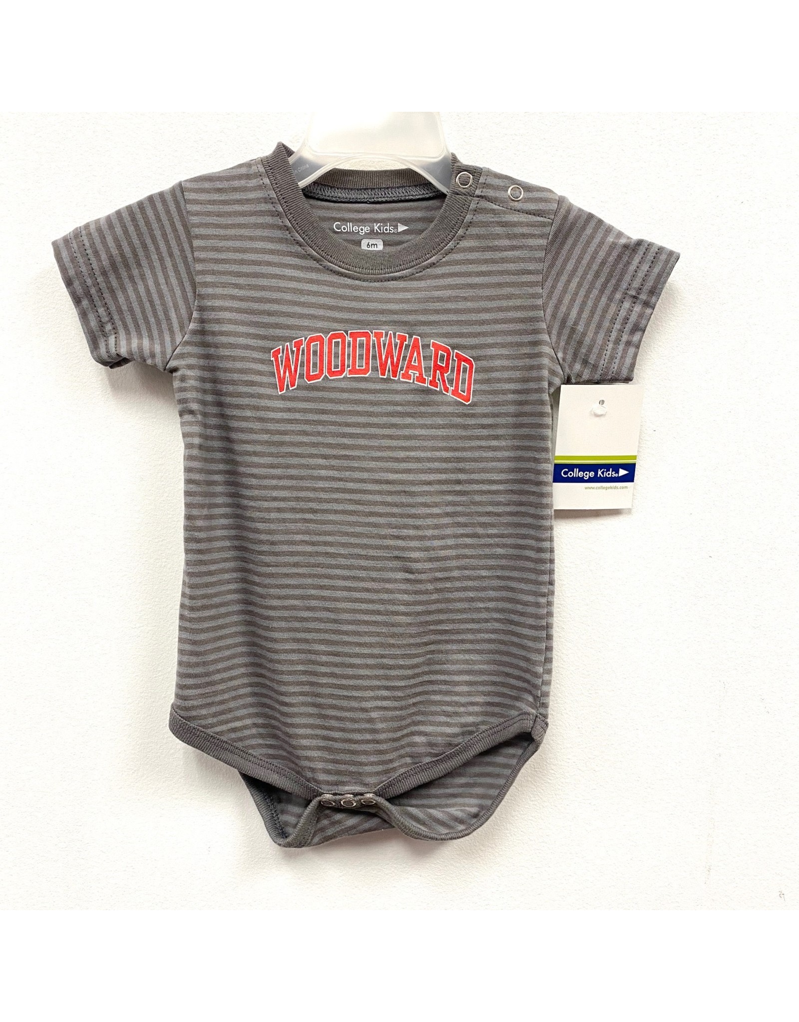 College Kids Baby Onesie - Woodward Grey Stripe