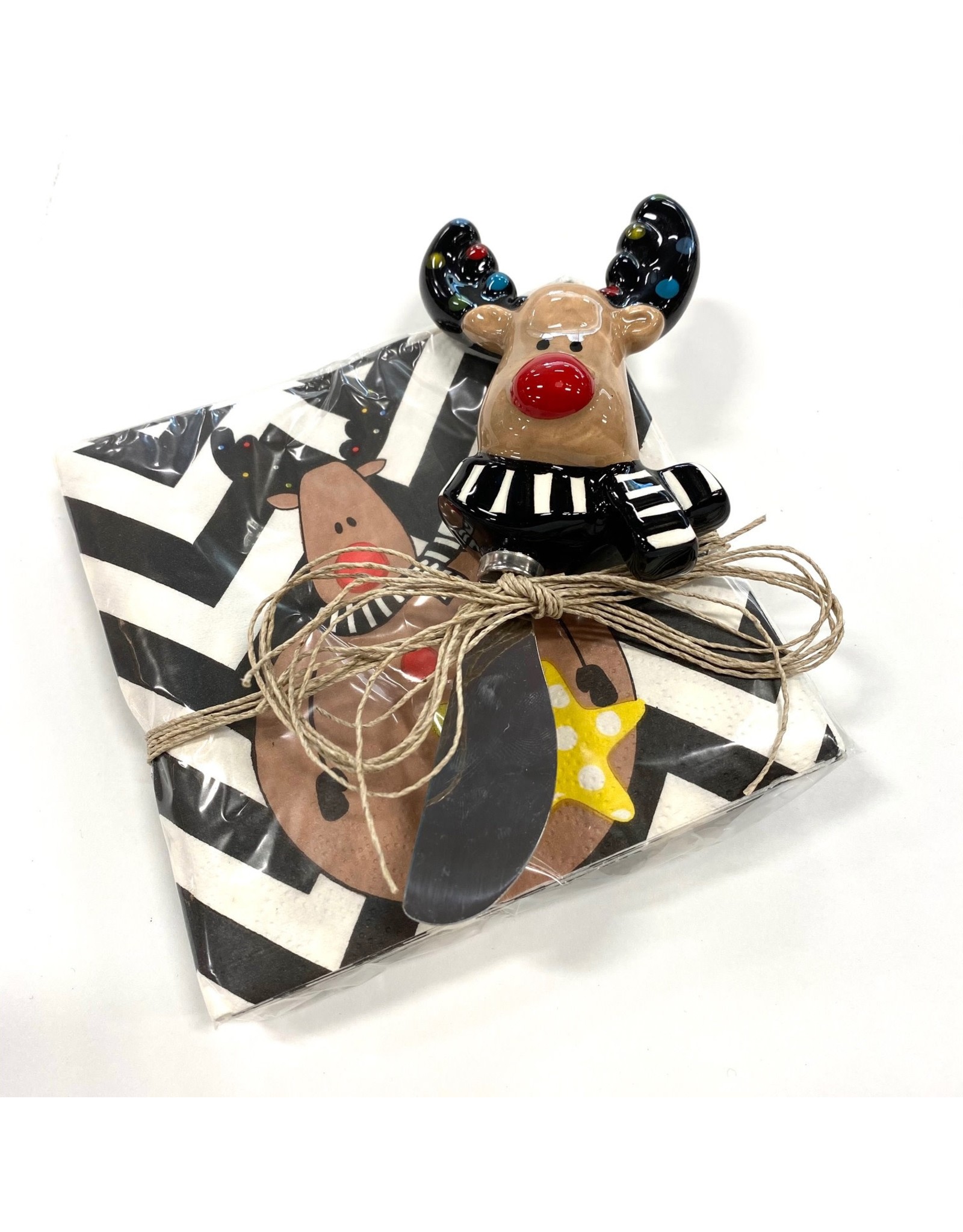 Mud Pie CLEARANCE Napkins/Spreader Reindeer