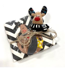 Mud Pie CLEARANCE Napkins/Spreader Reindeer