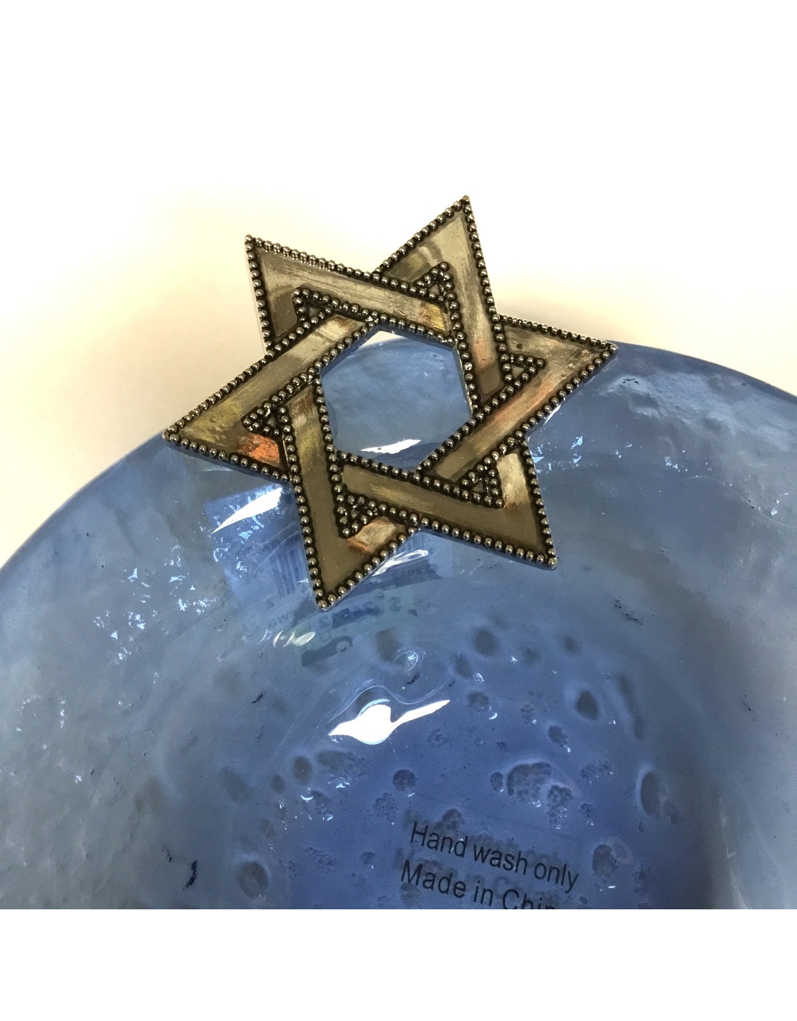 Mud Pie CLEARANCE Blue Glass Hanukah Bowl by MudPie