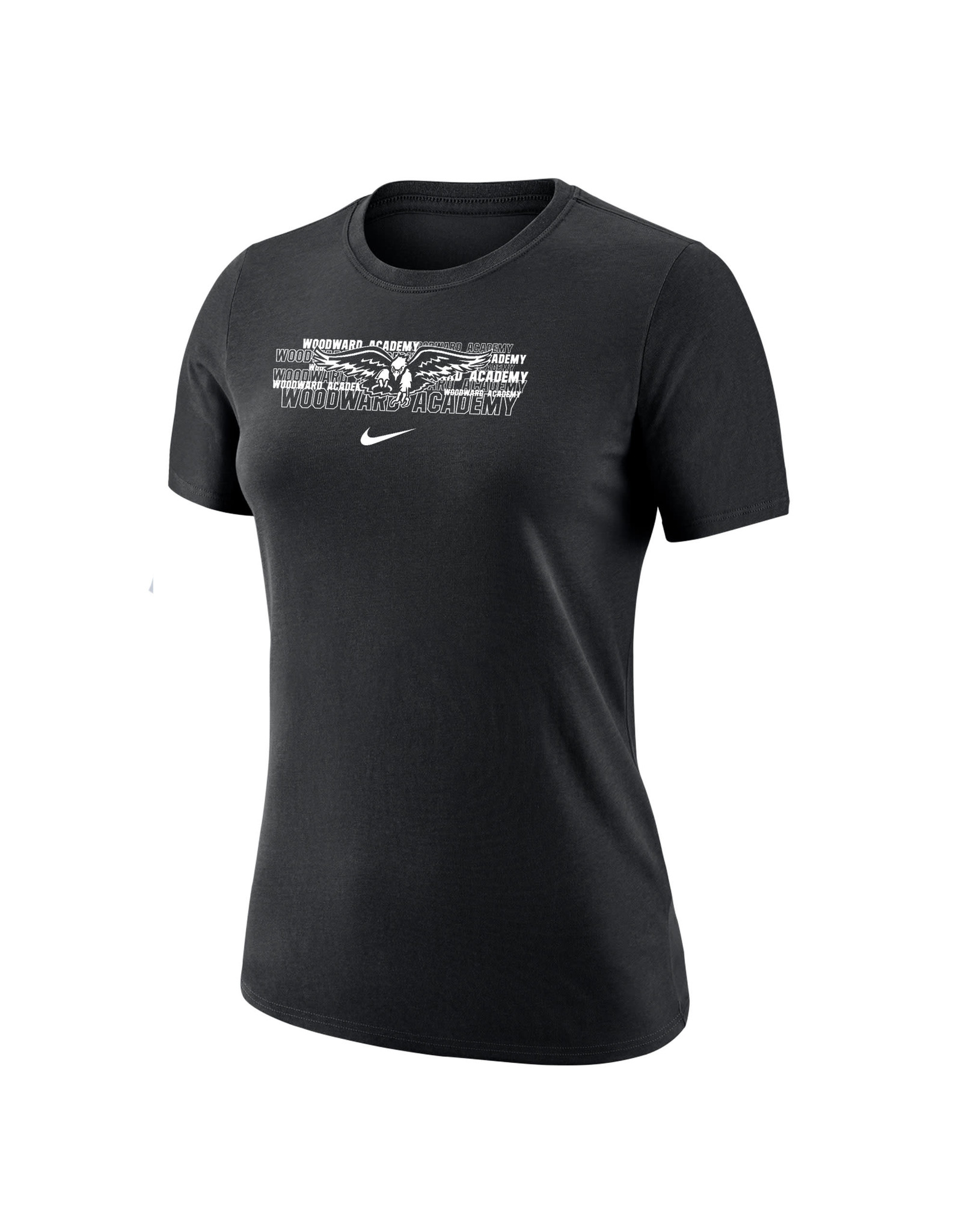 NIKE Ladies DFC All Over SS T Shirt in Black