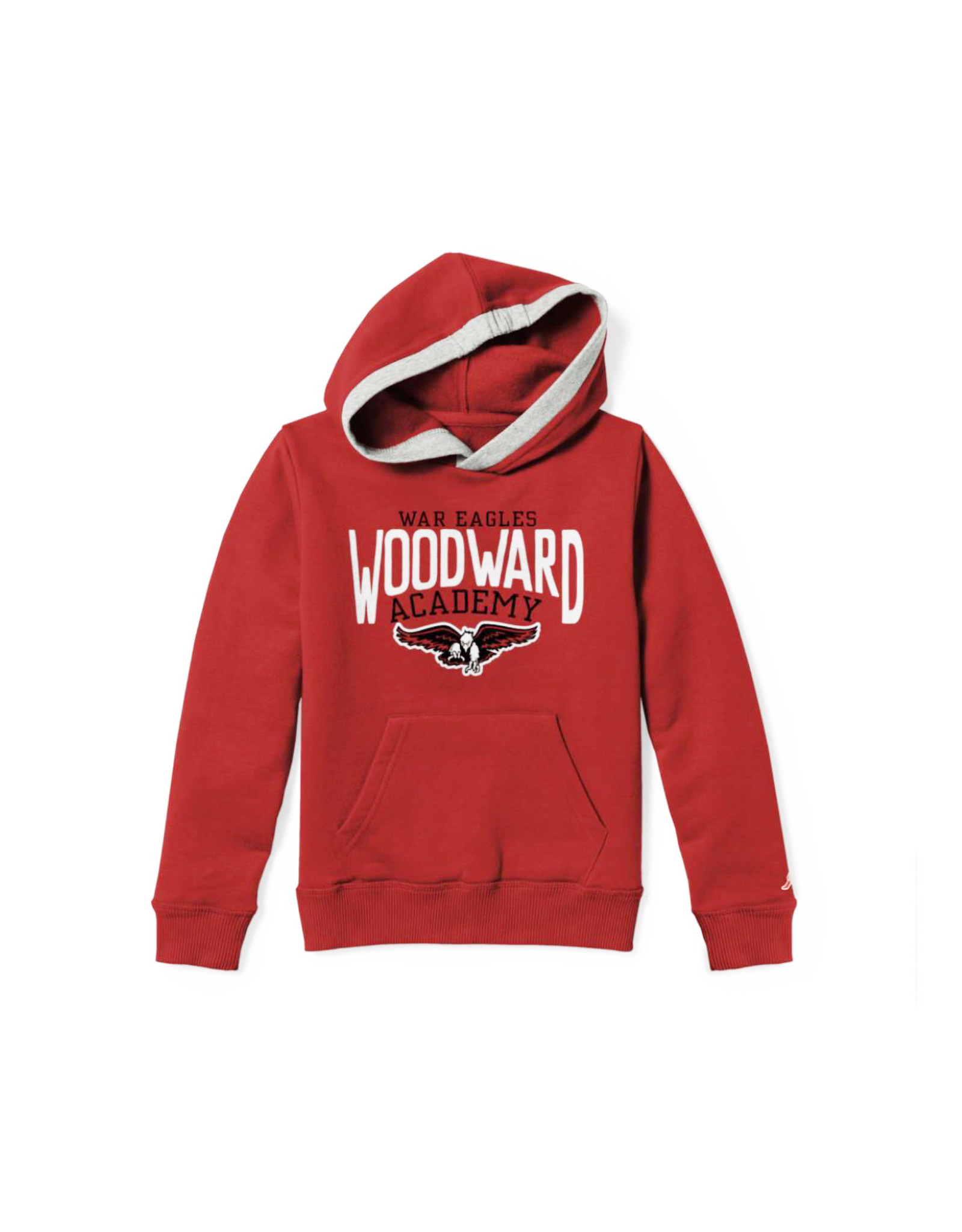 Youth Cotton Blend Hooded Sweatshirt in Red - Woodward Academy