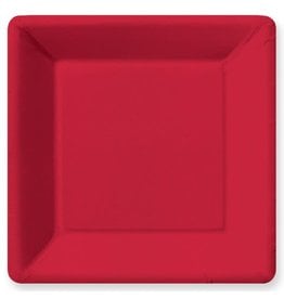 Design Design CLEARANCE Paper Plate SQ Pebble Red