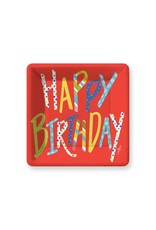 SALE Paper Plate SQ Dessert Happy Birthday