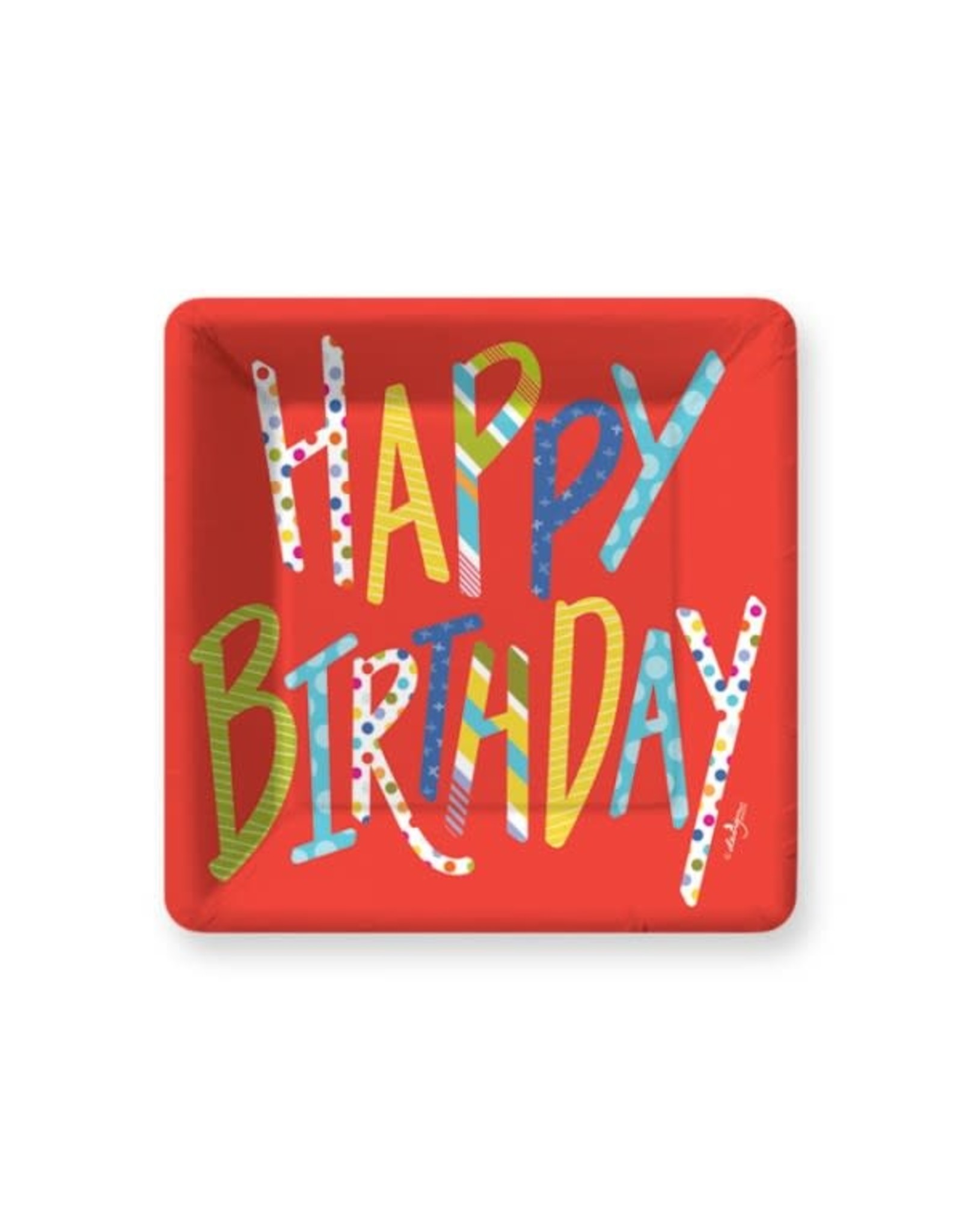 CLEARANCE Paper Plate SQ Dessert Happy Birthday
