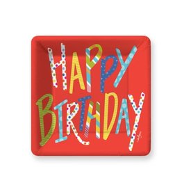 CLEARANCE Paper Plate SQ Dessert Happy Birthday
