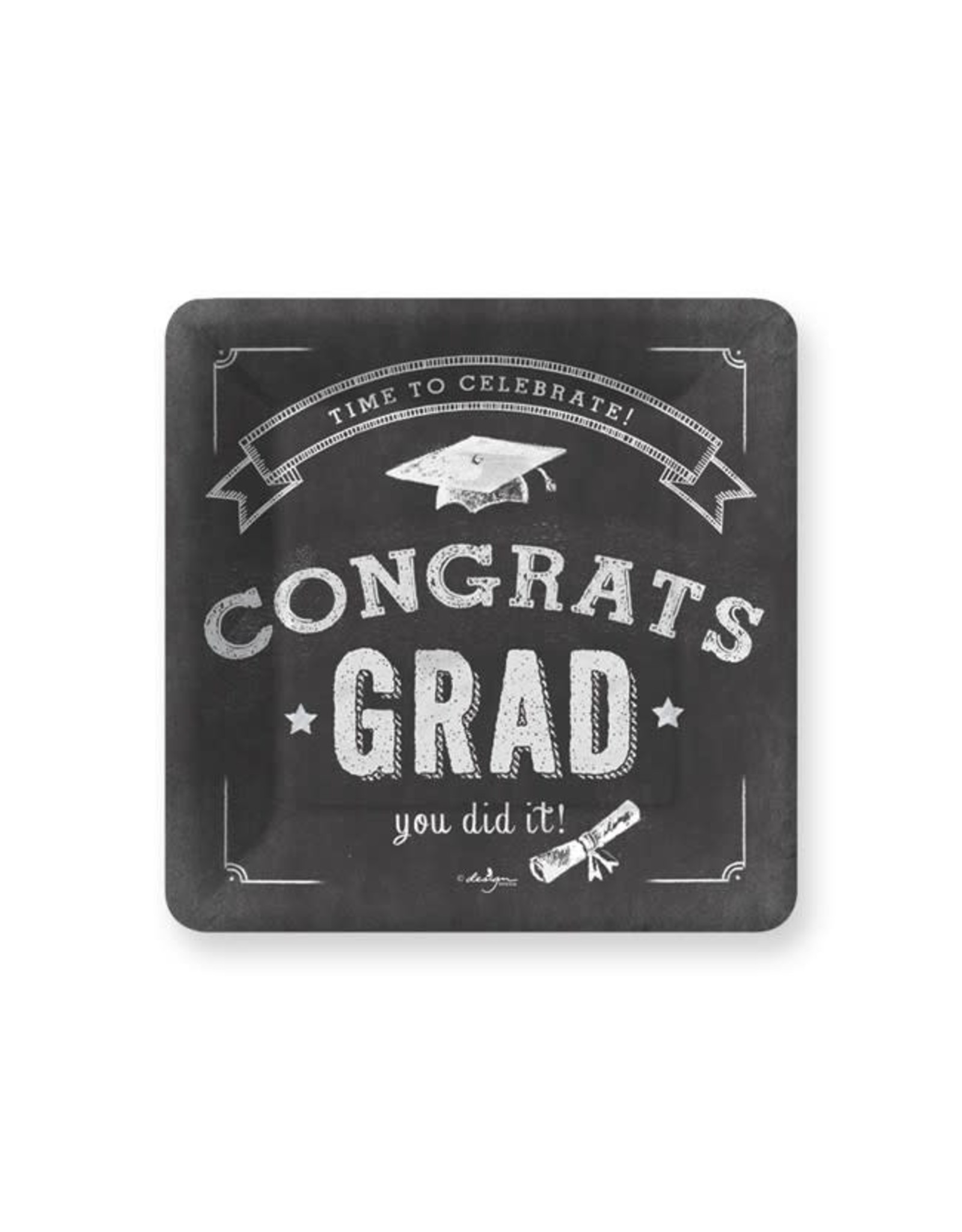 Design Design CLEARANCE Paper Plate SQ Dessert Congrats Grad