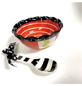 Mud Pie CLEARANCE Holiday Ruffle Bowl with Scoop