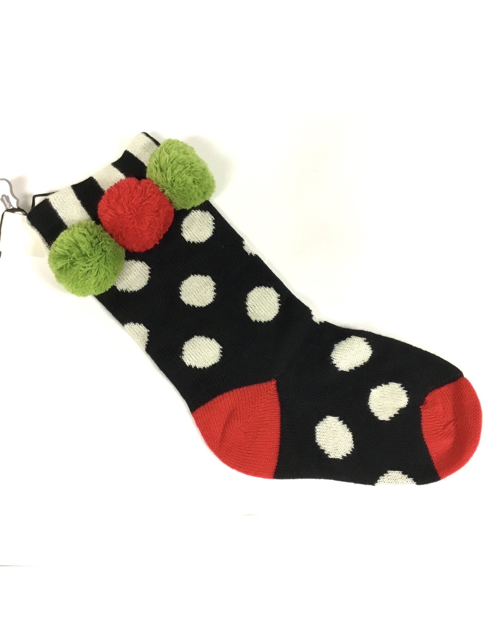 Mud Pie SALE Stocking MP Knit Black Dots