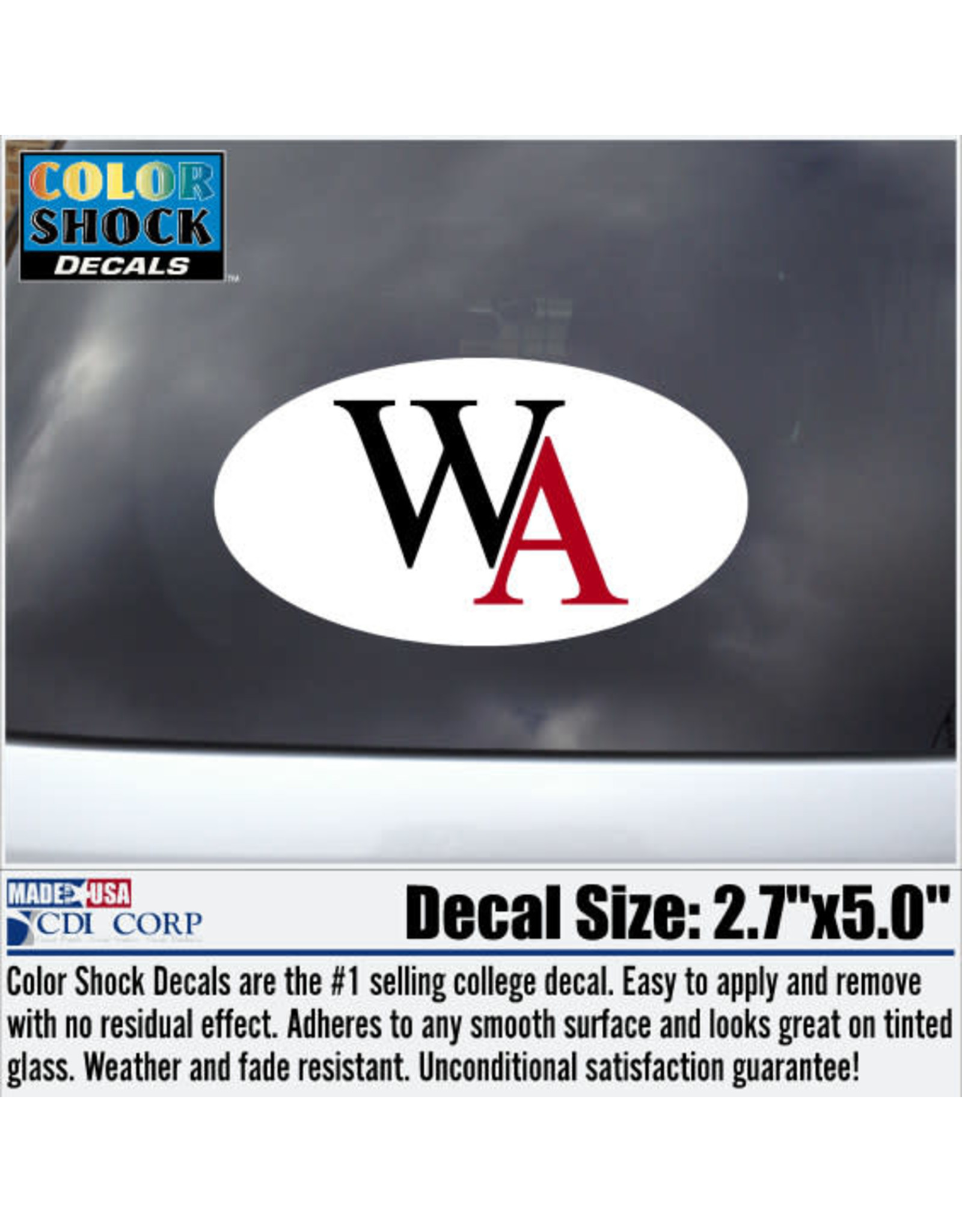 Color Shock Decal- WA Oval