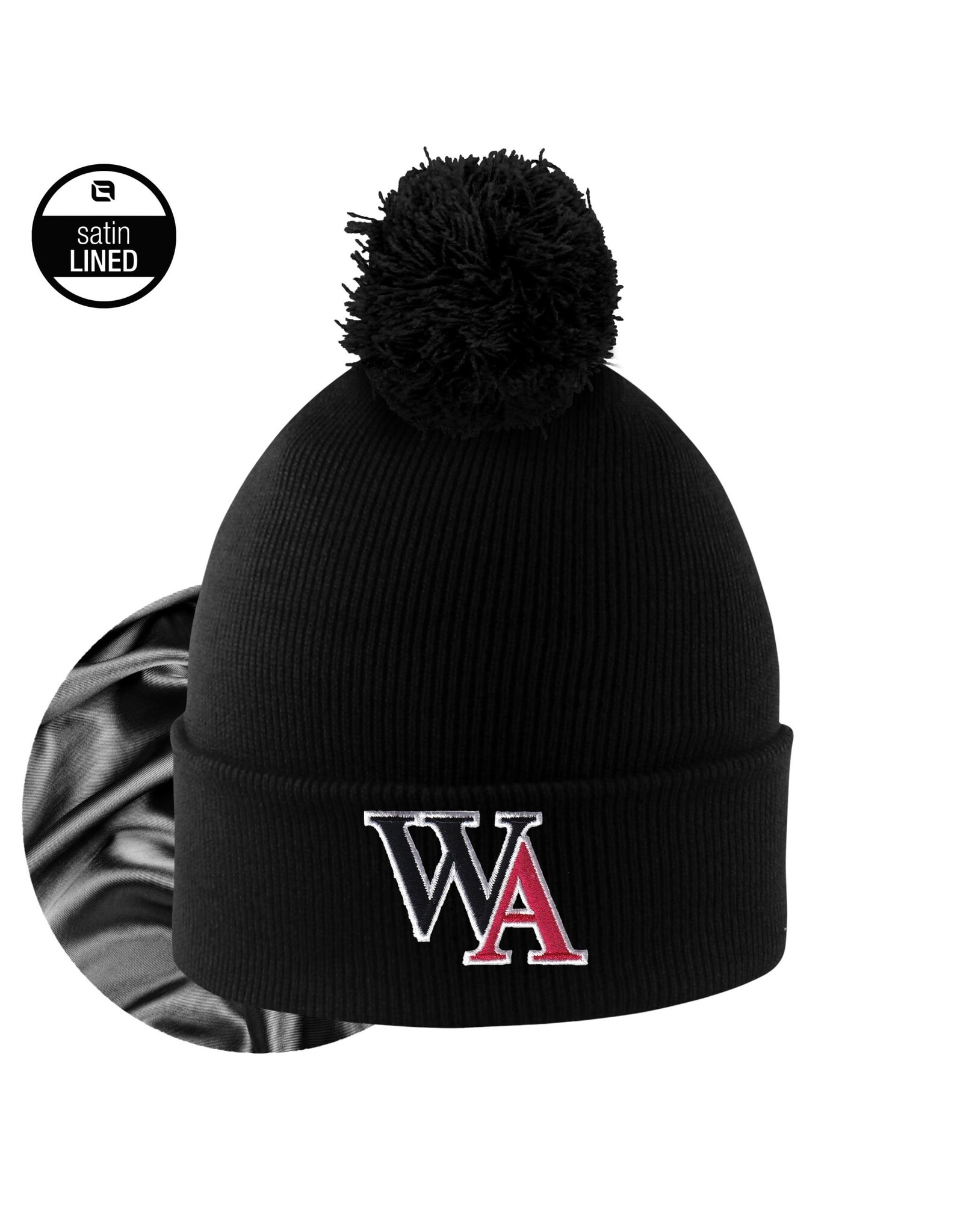 Logofit Beanie Satin Lined Pom Monroe