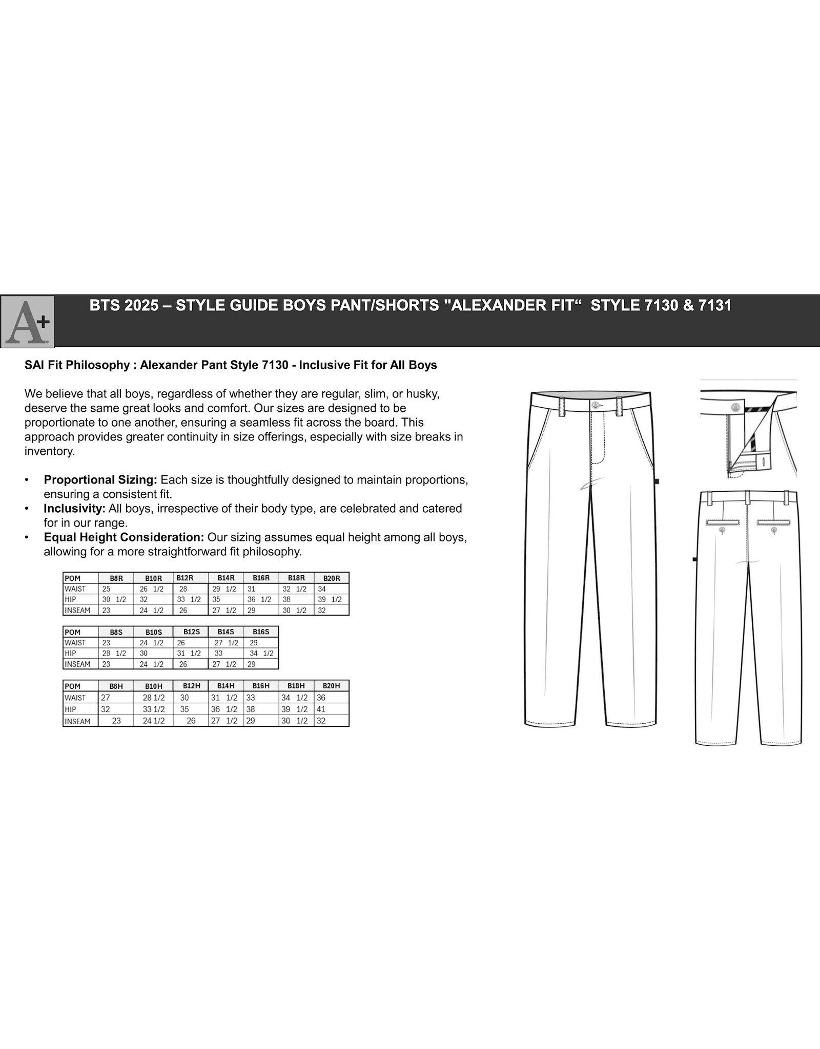 Boys' Shorts Twill SLIM