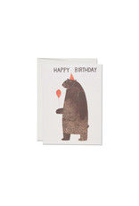 Red Cap Happy Birthday Party Bear Card