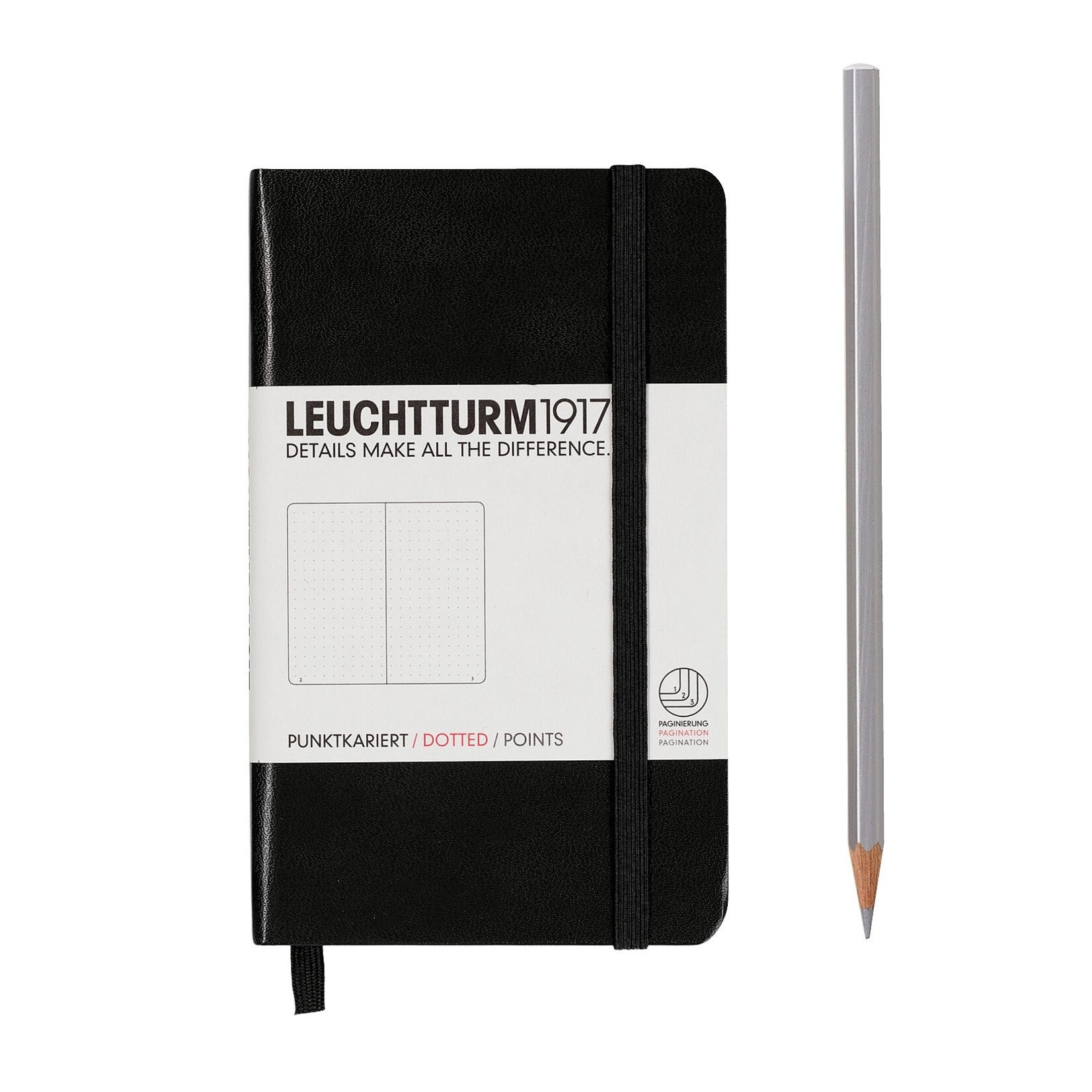 Leuchtturm Leuchtturm1917 Notebook, Pocket (A6), Hardcover - Black, Dotted