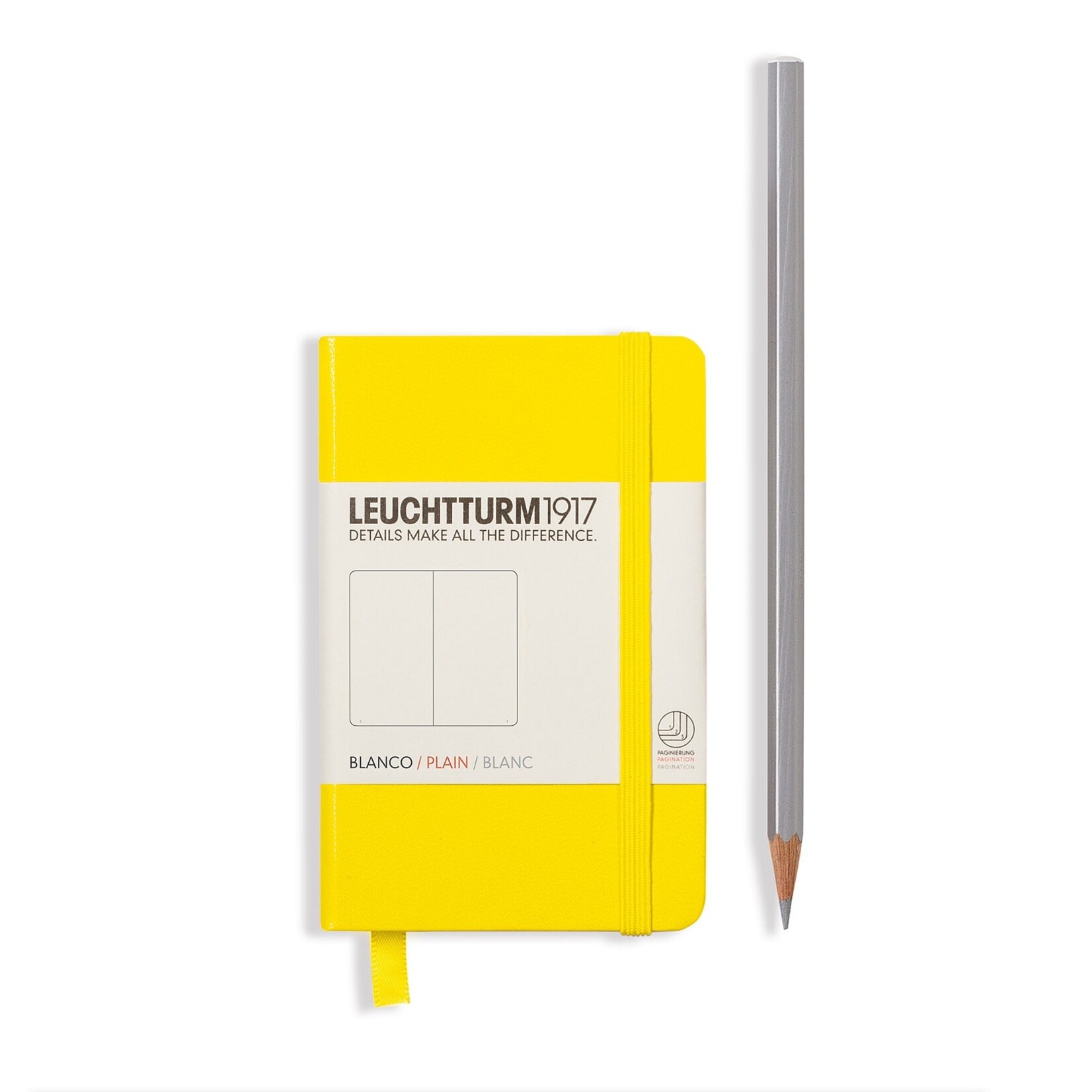Leuchtturm Leuchtturm Plain Mini Hardcover Notebook, Lemon