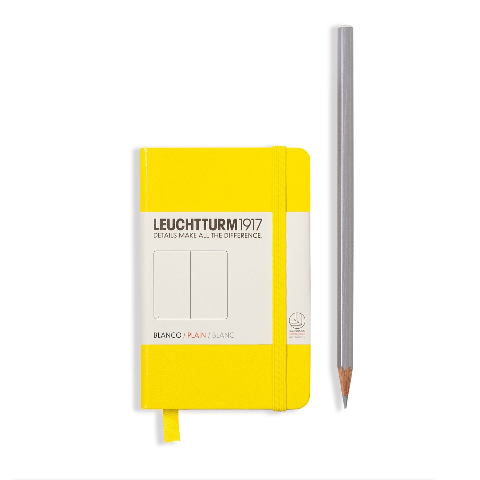 Leuchtturm Plain Mini Hardcover Notebook, Lemon