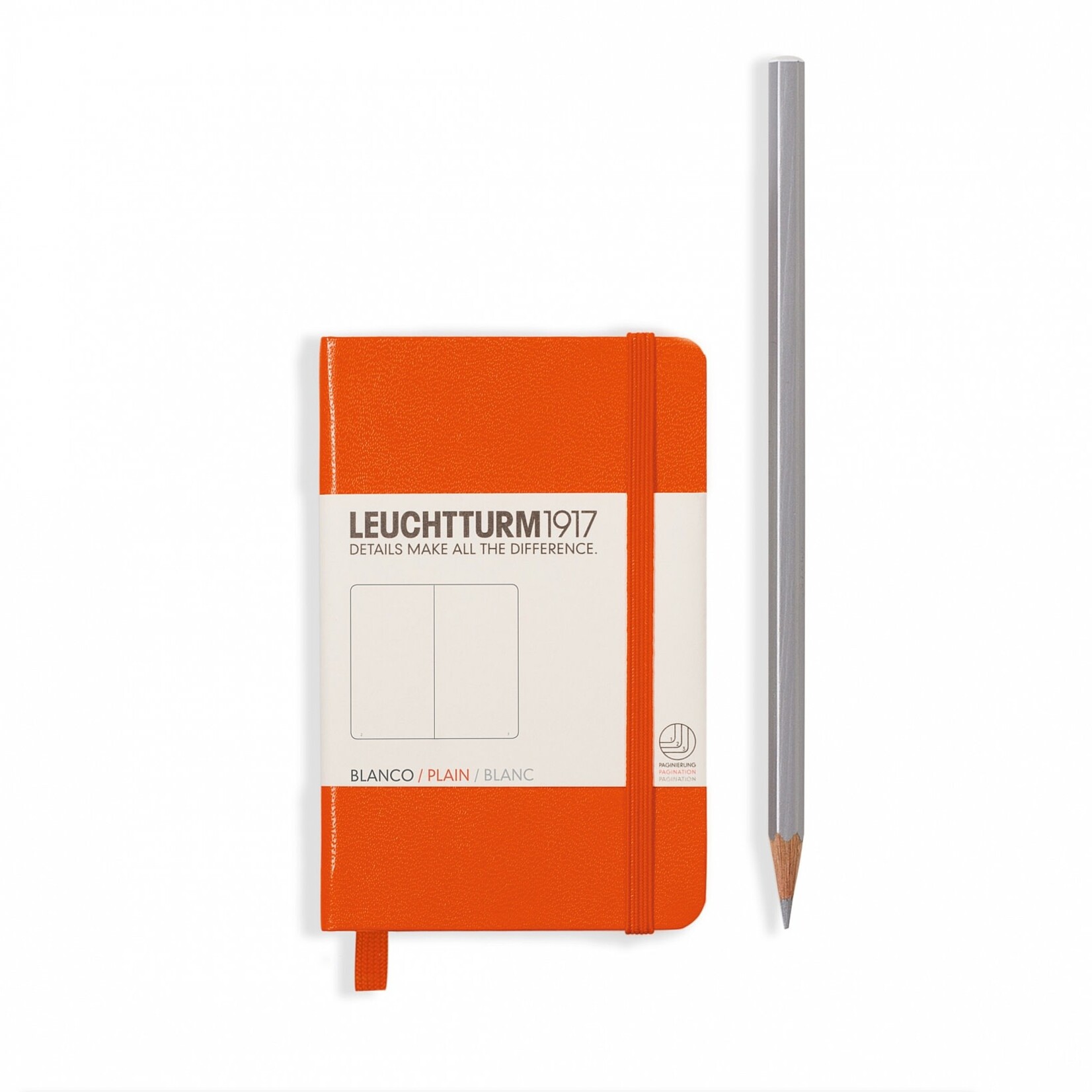Leuchtturm Leuchtturm Plain Mini Hardcover Notebook, Orange