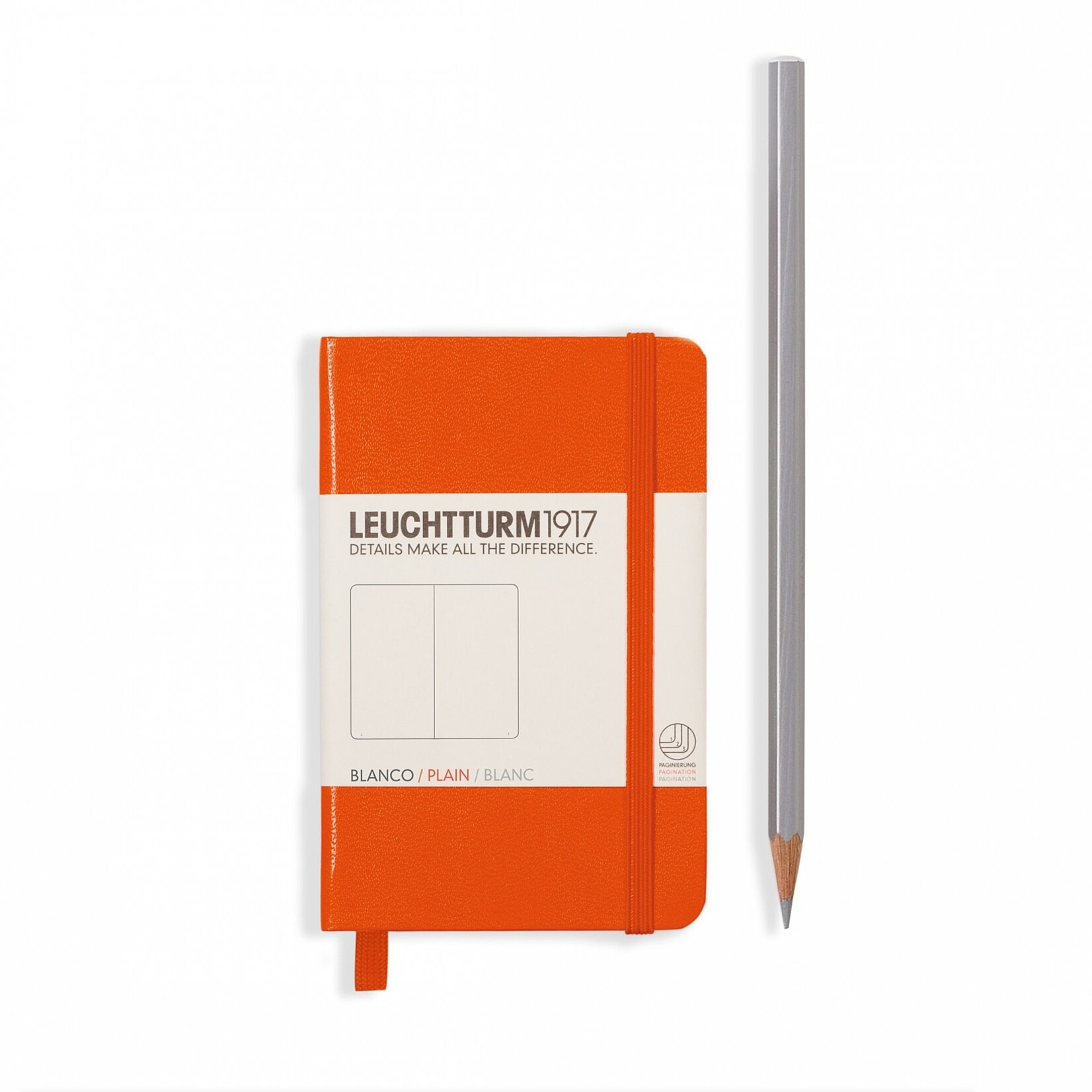 Leuchtturm Plain Mini Hardcover Notebook, Orange