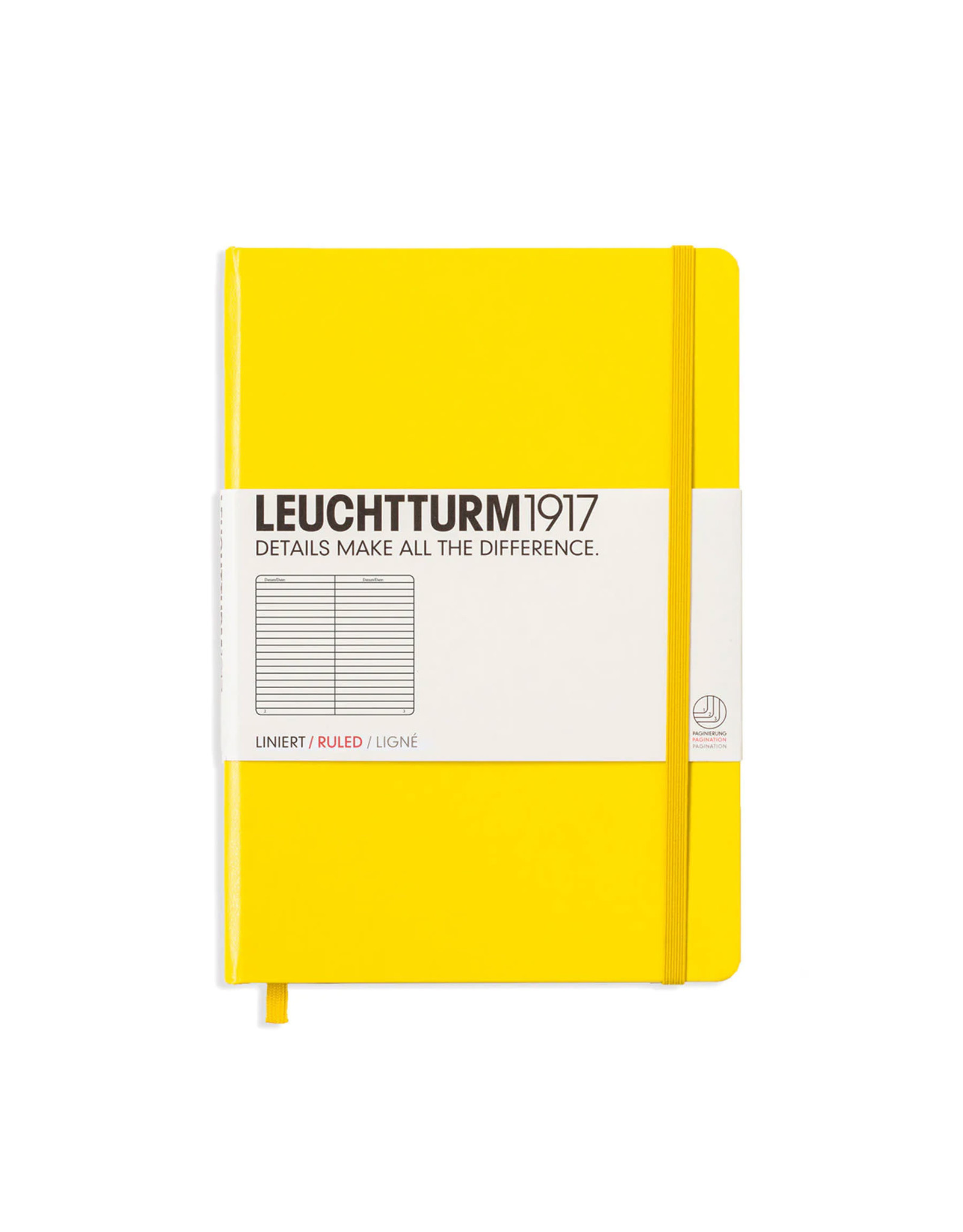Leuchtturm A5 Hardcover Notebook, Lemon, Ruled