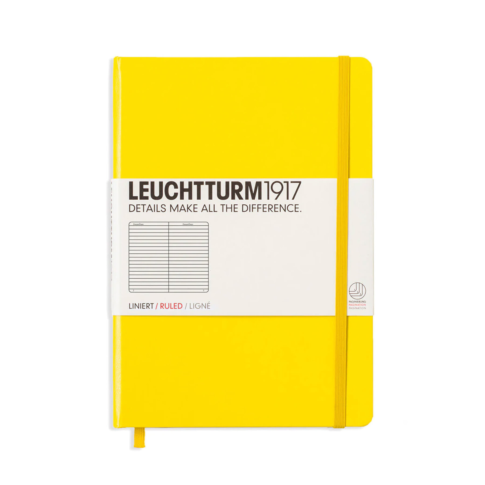 Leuchtturm Leuchtturm A5 Hardcover Notebook, Lemon, Ruled