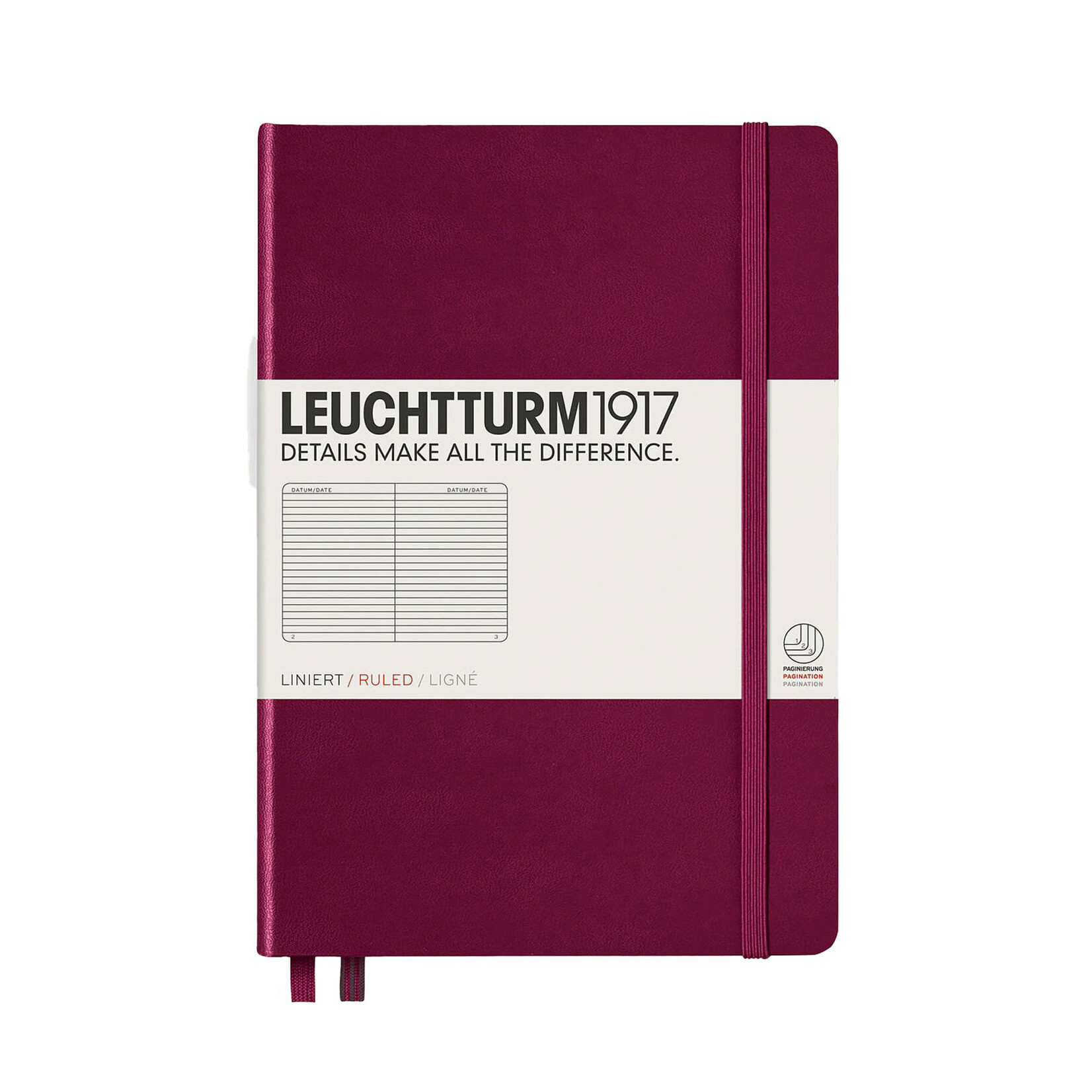 Leuchtturm A5 Hardcover Notebook, Port Red, Ruled