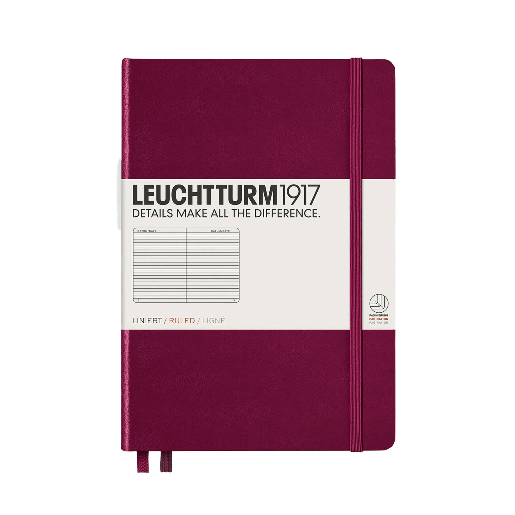 Leuchtturm Leuchtturm1917 Notebook, Medium (A5), Hardcover - Port Red, Ruled