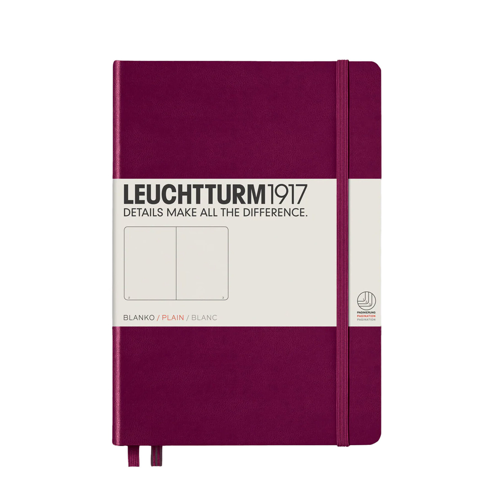 Leuchtturm Leuchtturm1917 Notebook, Medium (A5), Hardcover - Port Red, Plain