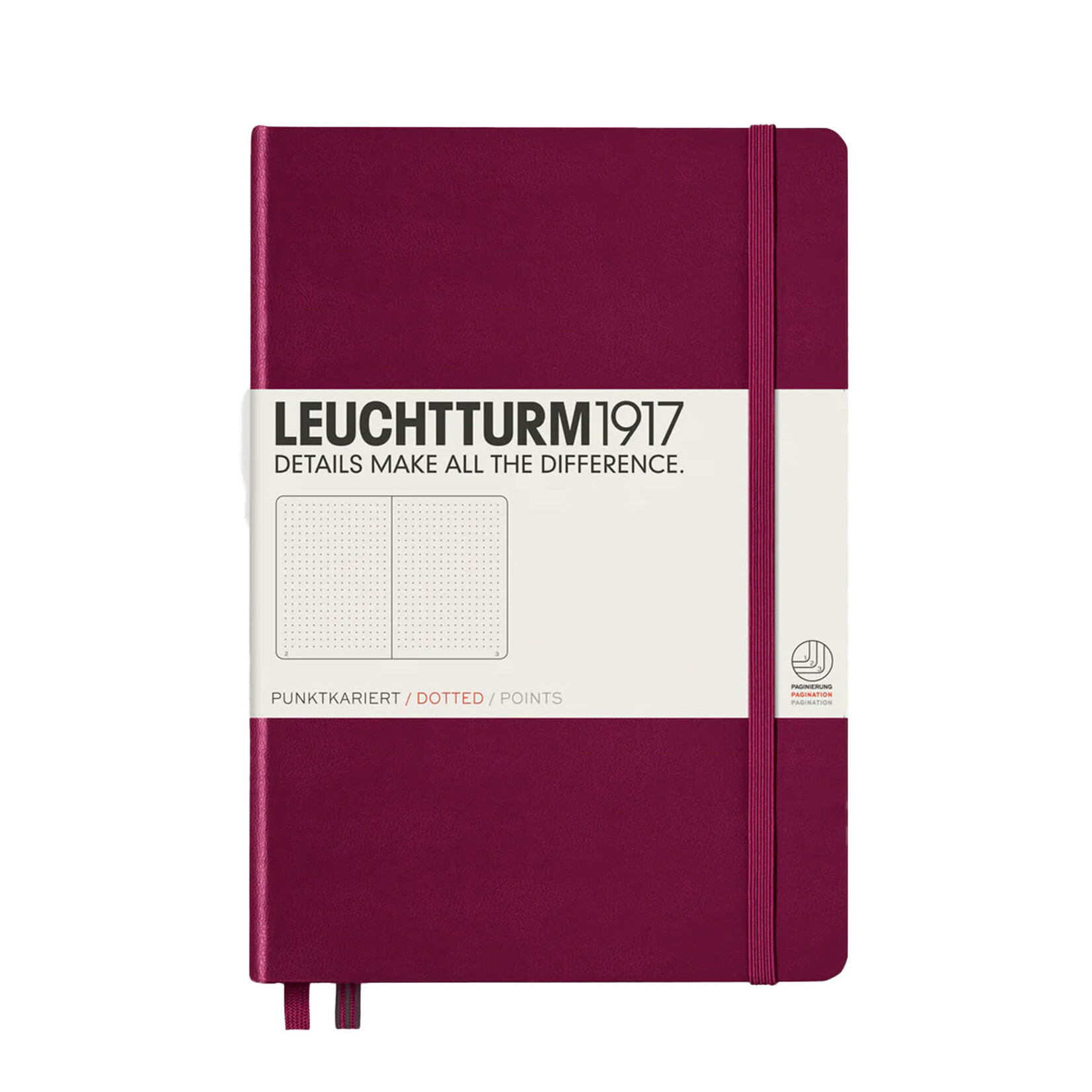 Leuchtturm A5 Hardcover Notebook, Port Red, Dotted