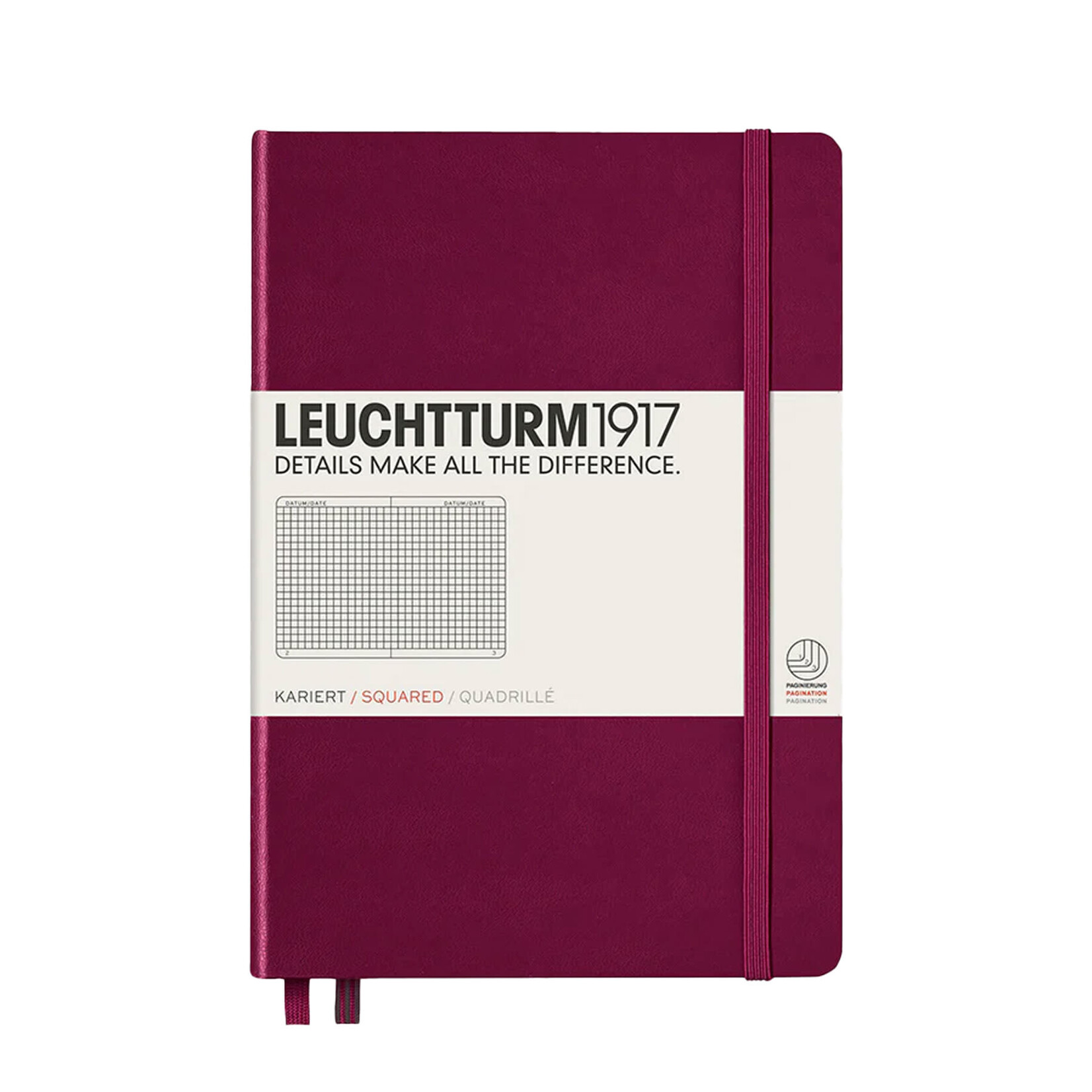 Leuchtturm A5 Hardcover Notebook, Port Red, Squared