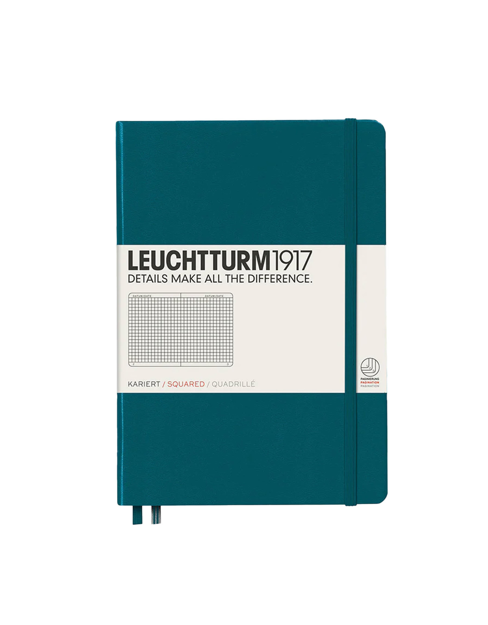 Leuchtturm A5 Hardcover Notebook, Pacific Green, Dotted