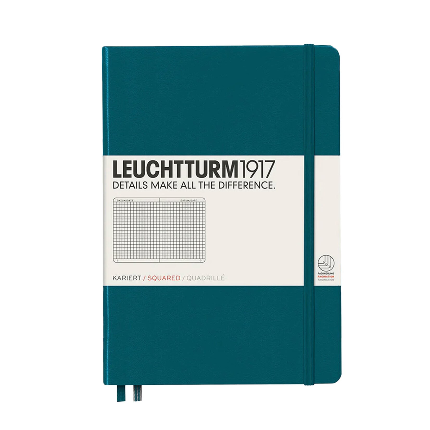 Leuchtturm Leuchtturm1917 Notebook, Medium (A5), Hardcover - Pacific Green, Dotted