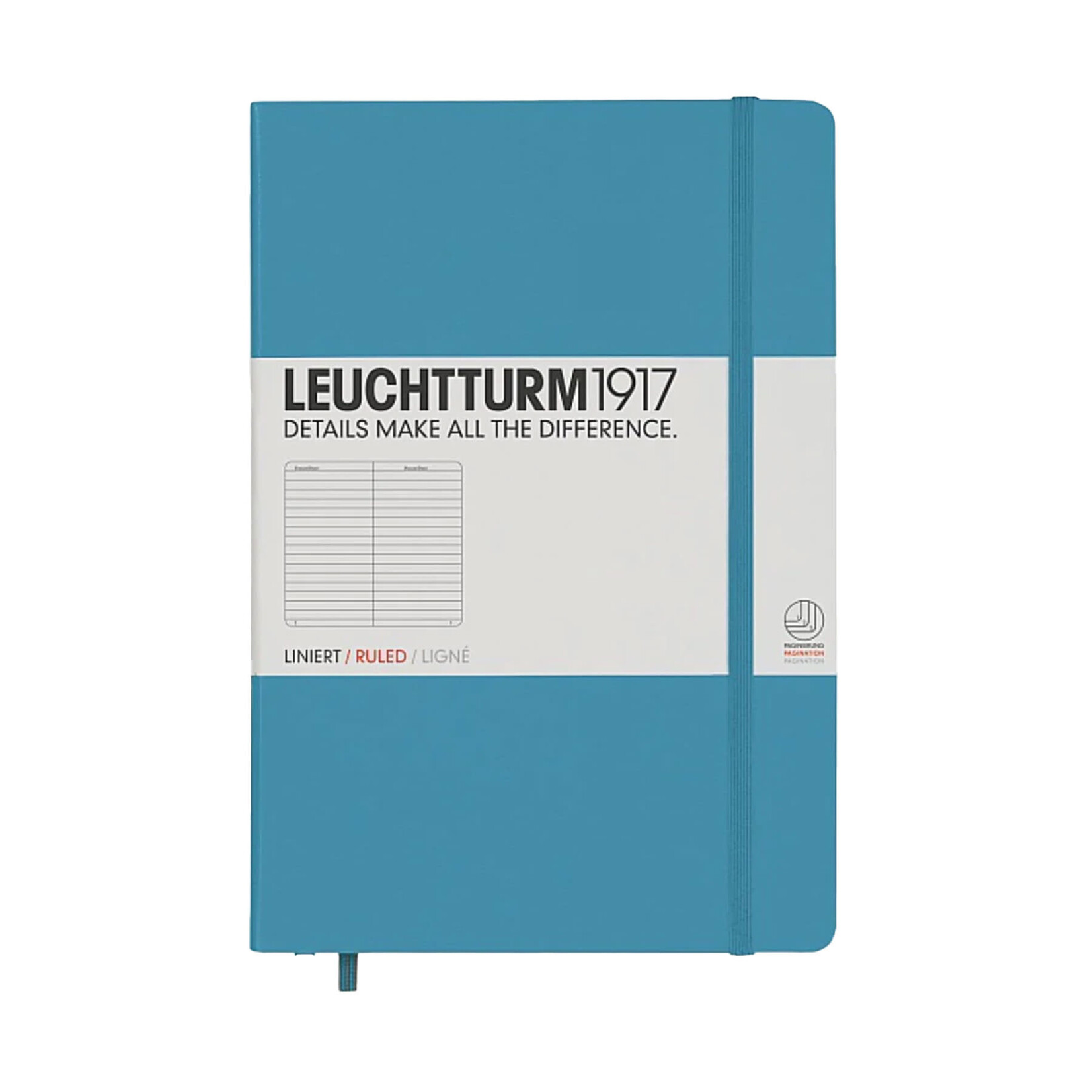 Leuchtturm A5 Hardcover Notebook, Nordic Blue, Ruled