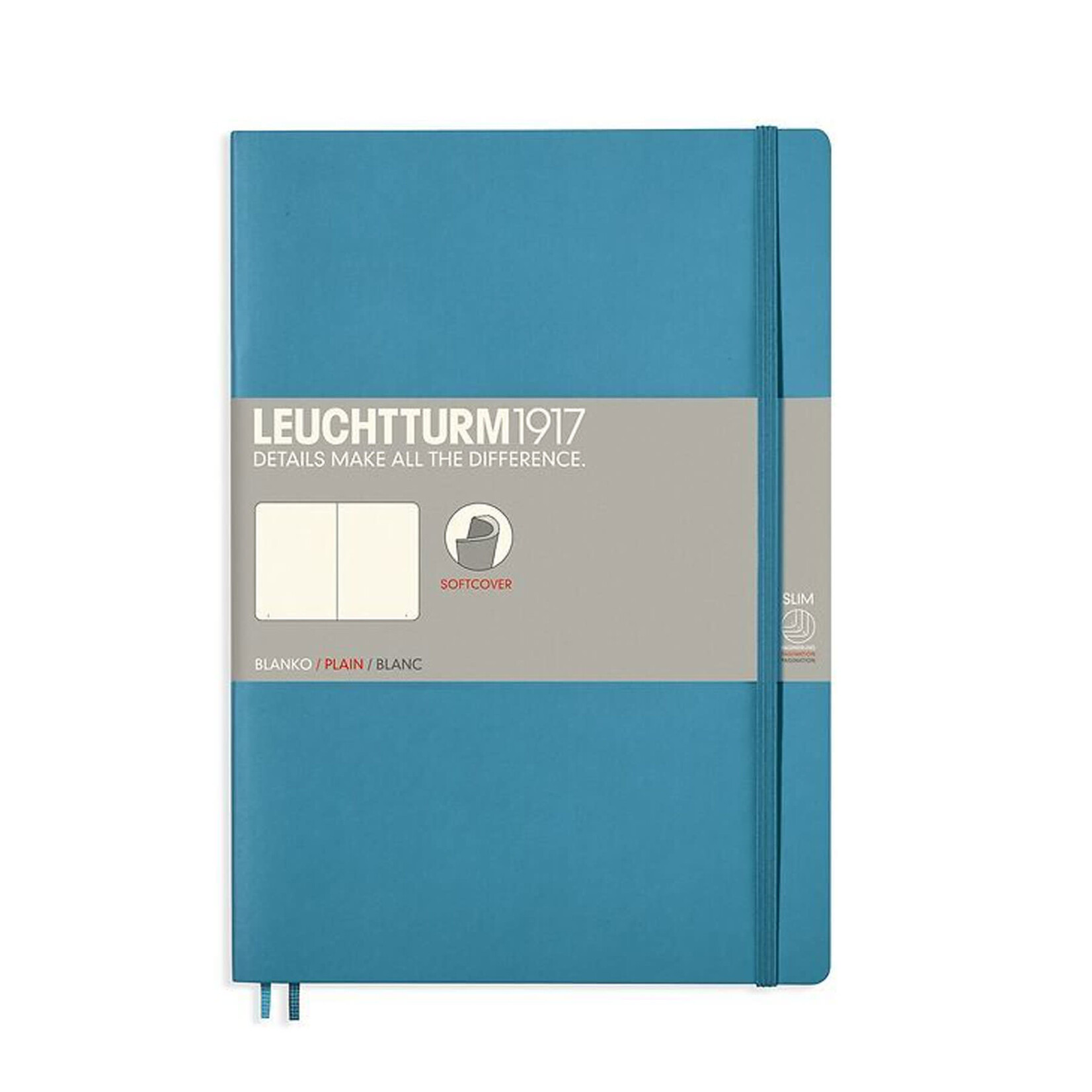 Leuchtturm A5 Softcover Notebook, Nordic Blue, Plain