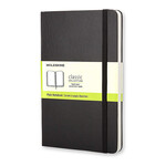 Moleskine Classic Notebook, Large, Plain, Black, Hard Cover