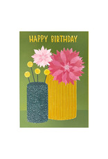 Raspberry Blossom Dahlias Birthday Card
