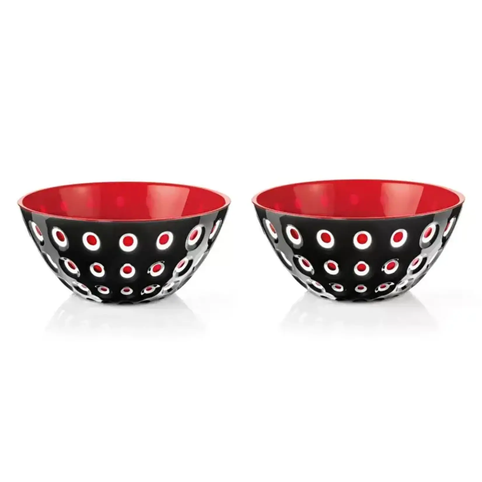 Guzzini Guzzini set of 2 Le Murrine Bowls, Black/Red