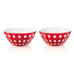 Guzzini Guzzini set of 2 Le Murrine Bowls, White/Red