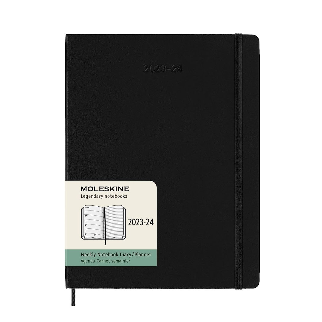 Moleskine 20232024 Large Weekly Planner, Black Swipe Design
