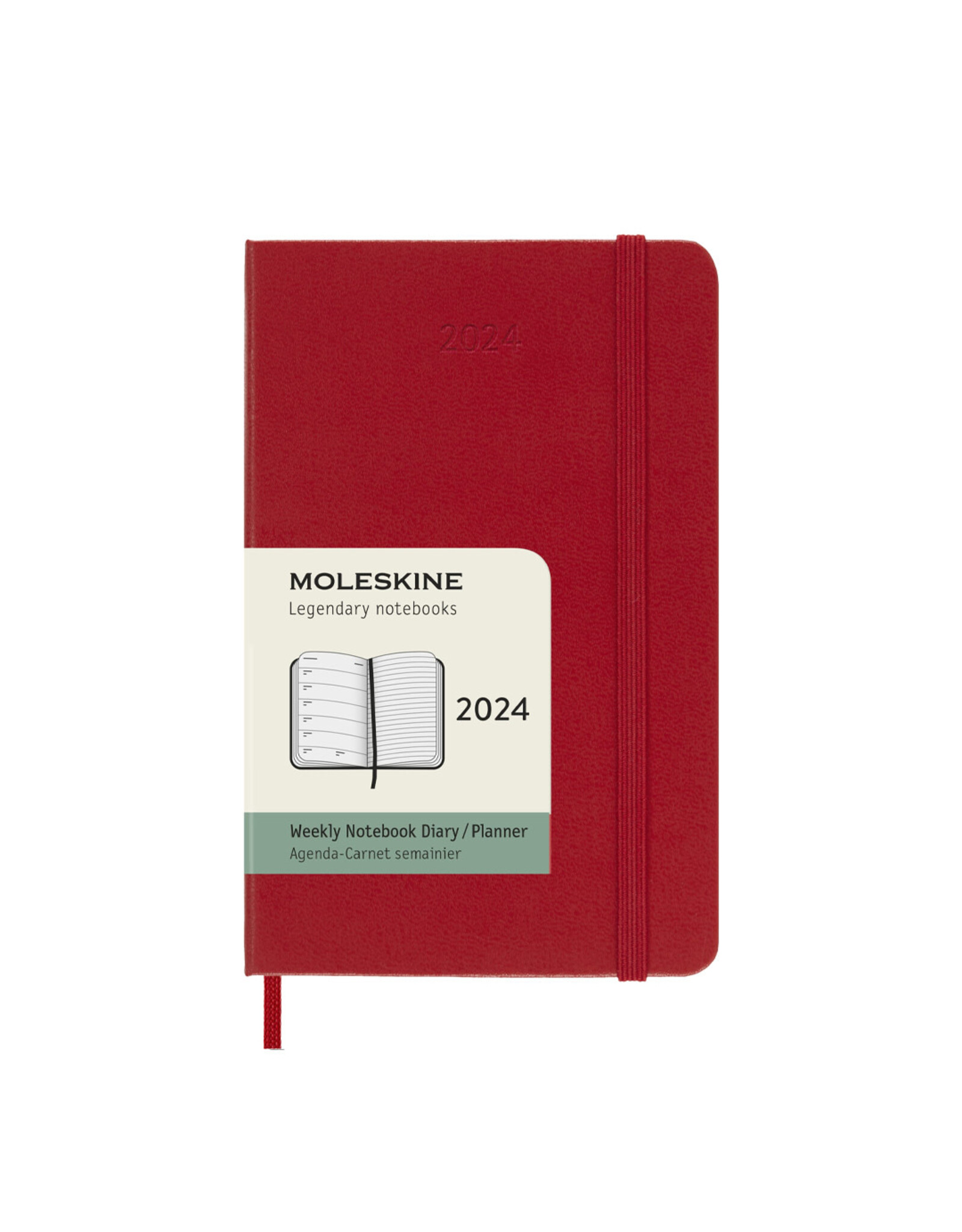 Moleskine 2024 Pocket Weekly Planner, Hardcover, Red (small)