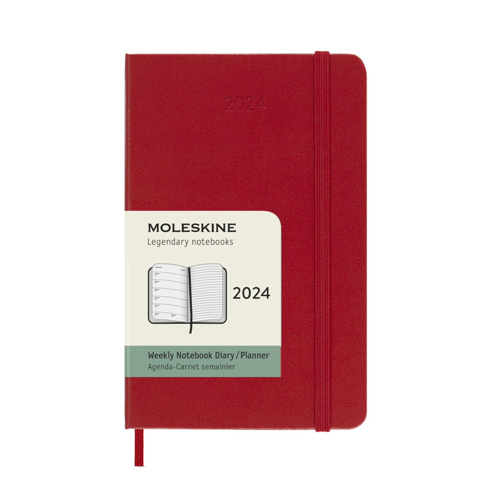 Moleskine Moleskine Weekly Planner, 2024, Pocket, Hardcover - Red
