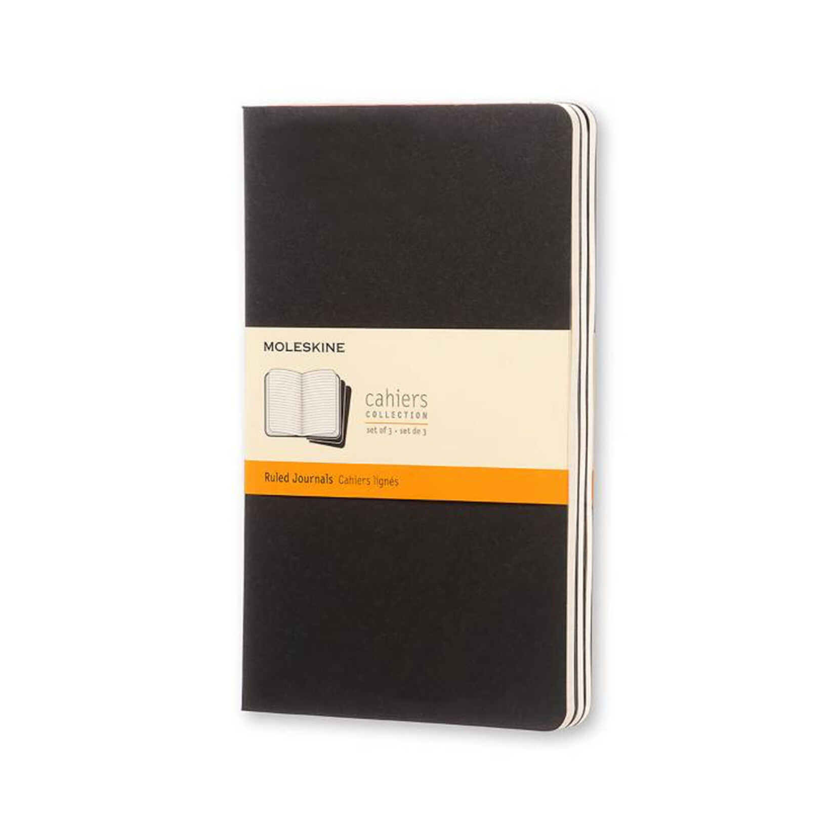 Moleskine Moleskine Cahier Journal, Large, Softcover - Black, Ruled (Set of 3)