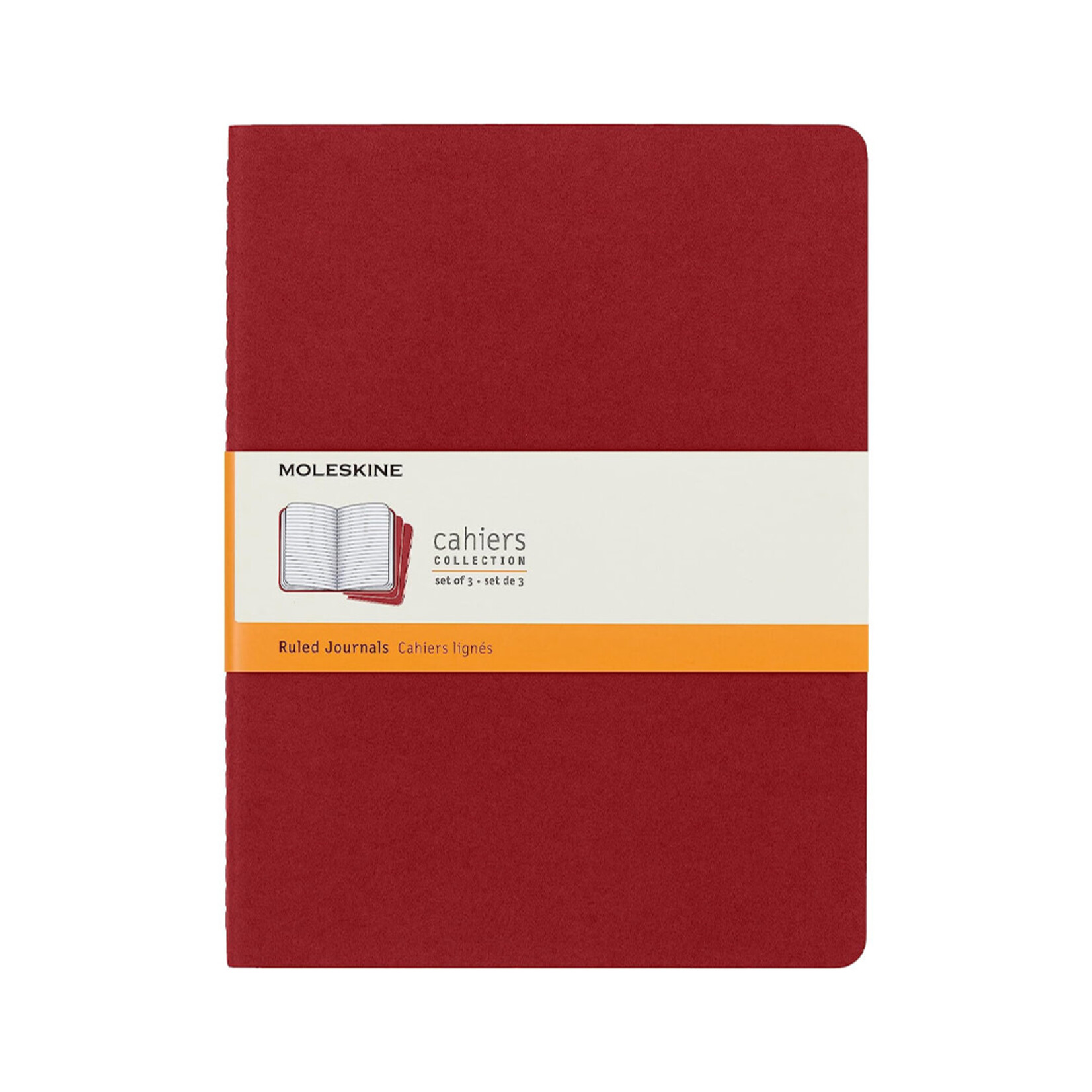 Moleskine Moleskine XL Cahier, Ruled, Cranberry  Red, Set of 3
